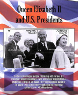 Marshall Islands 2021 Queen Elizabeth II And Pres. Eisenhower S/s, Mint NH, History - American Presidents - Kings & Qu.. - Case Reali