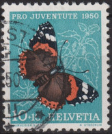 1950 Schweiz Pro Juventute ° Zum:CH J135,Yt:CH 503, Mi:CH 552, Admiral , Schmetterling - Used Stamps