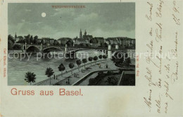 13794230 Basel BS Wettsteinbruecke Bei Mondschein Basel BS - Autres & Non Classés