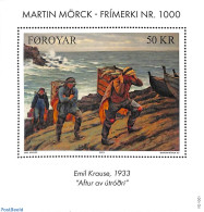 Faroe Islands 2023 Martin Mörck Painting S/s, Mint NH, Transport - Ships And Boats - Art - Paintings - Ships