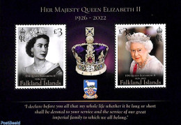 Falkland Islands 2023 Queen Elizabeth II S/s, Mint NH, History - Kings & Queens (Royalty) - Familias Reales