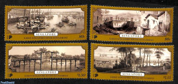 Singapore 2023 Early River Settlements 4v, Mint NH, Transport - Ships And Boats - Art - Bridges And Tunnels - Ships