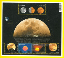 BELGIUM 2016 Space Super Moon - Miniature Sheet - Super Luna - 2021-…