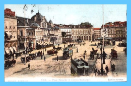 CPA Colorisée - Nice (06) - Place Massena Et Casino Municipal - Piazze