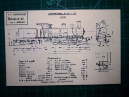 ESPAGNE, Carte Avec Mesures Et Longueurs Ferroviaires. Locomotive, Trains. Années 1980. - Trains