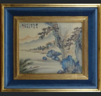 Magnifique Estampe - Peinture Sur Soie - Paysage - Signée - Chine, 19ème Siècle. - Asian Art