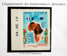 2010 - TIMBRE AUTOADHÉSIF N° 472 - CINQUANTENAIRE DES INDÉPENDANCES AFRICAINES - TB ETAT NEUF - Unused Stamps