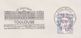 FRANCE - FLAMME TOULOUSE LE CAPITOLE - ETAPE IDEALE VERS LES PYRENEES ET L'ESPAGNE - TIMBRE MARIANE - Mechanical Postmarks (Advertisement)