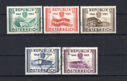 1955 AUSTRIA SET USATO  10° Ann. Della Seconda Repubblica - Gebraucht