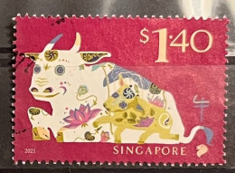 SINGAPORE 2021 Chinese New Year Of The Ox Postally Used MICHEL # 2701A - Singapur (1959-...)
