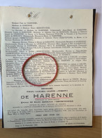 Messire Paul De Harenne époux Germaine T’Serstevens +1905 Liege +1946 Liege Chaudfontaine Banque Nationale De Belgique F - Overlijden