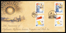 2006 Joint / Congiunta Singapore And Vatican, MIXED FDC SINGAPORE WITH 2+2 STAMPS: Relationship - Emisiones Comunes