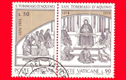 VATICANO - Usato - 1974 - 7º Centenario Della Morte Di San Tommaso D'Aquino - Scuola - 50 L. + 90 L. - Blokken & Velletjes