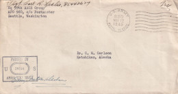 COVER USA.  12 MAY 1945. APO 980. ADAK ISLAND ALASKA. PASSED BY EXAMINER. TO KETCHIKAN. ALASKA - Lettres & Documents