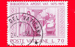 VATICANO - Usato - 1975 - 5º Centenario Della Biblioteca Apostolica Vaticana -  Bartolomeo Sacchi - 70 L. - Usados