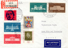 Deutschland To Israel 1972 Olympic Games Mi#624-7 Full Set Registered Mailed Cover IV - Verano 1972: Munich