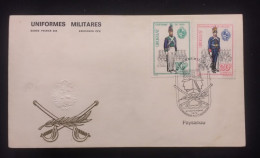 D)1972, URUGUAY, FIRST DAY COVER, ISSUE, MILITARY UNIFORMS OF 1830, BLANDENGUES DE ARTIGAS, FDC, - Uruguay