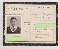 Fixe Carte D'identité Scolaire Lycée Bugeaud Alger Année 1953-1954 Très Bon état - Sin Clasificación