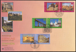 UNO NEW YORK - WIEN - GENF 2000 TRIO-FDC Welterbe Spanien - Gemeinschaftsausgaben New York/Genf/Wien