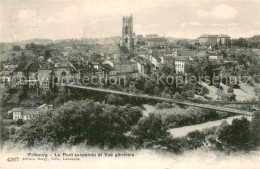 13784833 Fribourg FR Le Pont Suspendu Et Vue Generale Fribourg FR - Otros & Sin Clasificación