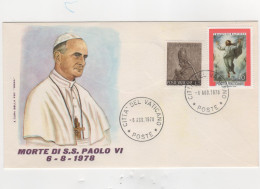 5 Enveloppes 1er Jour Décès De S.S. Le Pape Paul VI - Pape Jean Paul 1er - Cité Du Vatican - - FDC