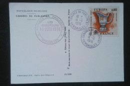 ► Oblitération Cachet  Les Questeurs -  Salle Des Séances    VERSAILLES 1976  Timbre Europa 0,80 - Commemorative Postmarks