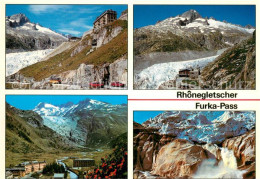 13782498 Furkapass Rhonegletscher U. Belvedere Quelle D. Rheone U. Furka Furkapa - Autres & Non Classés