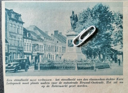 ANTWERPEN 1937/ HET STANDBEELD VAN DICHTER LEDEGANCK  MOET PLAATS MAKEN VOOR DE AUTOSTRADE  BRUSSEL - OOSTENDE - Non Classificati