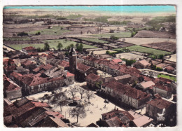 EN AVION AU DESSUS DE .....LANNEPAX Route De Vic-Fezansac,l'Eglise Et La Place    Edition LAPIE - Autres & Non Classés