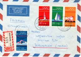 Deutschland To Israel 1972 Olympic Games Mi#719-22 Full Set Registered Mailed Cover VI - Zomer 1972: München