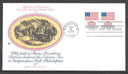 USA FDC Fleetwood Cachet, 1975 13 Cents Independence Hall, Coil Stamp - 1971-1980