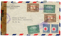 HONDURAS.1943.  CENSURE  Pour USA. CROIX-ROUGE. - Honduras