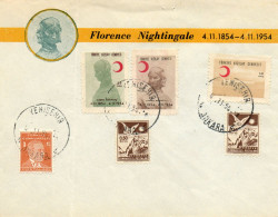 TURQUIE.1954. FDC "FLORENCE NIGHTINGALE".CROISSANT-ROUGE. - Lettres & Documents