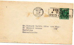 CANADA.1945.ENTIER POSTAL Pour USA. CROIX-ROUGE - Brieven En Documenten