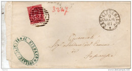 1881  LETTERA CON ANNULLO  CASTEL FRENTANO CHIETI - Marcophilie