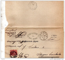 1889  LETTERA CON ANNULLO CREMONA + COMUNALE 2 MIGLIA - Storia Postale