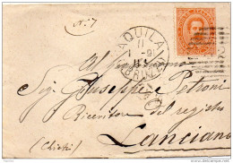 1891  LETTERA  CON ANNULLO AQUILA - Marcophilie