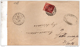 1884  LETTERA CON ANNULLO  LIVRASCO TREDOSSI CREMONA - Storia Postale