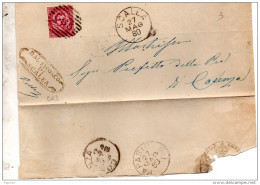 1880  LETTERA CON ANNULLO NUMERALE SCALEA COSENZA + PAPASIDERO - Poststempel