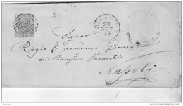 1879  LETTERA CON ANNULLO NUMERALE OTRANTO LECCE - Poststempel