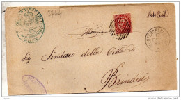 1889  LETTERA CON ANNULLO Numerale Monteroni Di Lecce - Poststempel