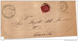 1889  LETTERA CON ANNULLO DRAGONI CASERTA - Poststempel