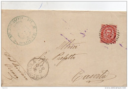 1887  LETTERA CON ANNULLO TRENTOLA  CASERTA + COMUNALE PARETE - Marcofilía