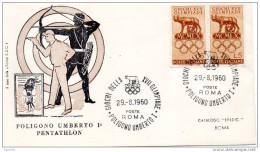 1960 LETTERA CON ANNULLO GIOCHI DELLA XVII OLIMPIADE ROMA - FDC