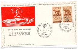 1960 LETTERA CON ANNULLO GIOCHI DELLA XVII OLIMPIADE ROMA - FDC