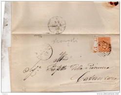 1885  LETTERA CON ANNULLO STRONGOLI CROTONE - Storia Postale