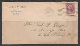 1934 Williamsburg VA (Sep 13) Hansen New York Importer Corner Card - Storia Postale