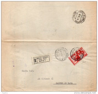 1954 LETTERA RACCOMANDATA  CON ANNULLO ASCOLI PICENO +  CASTEL DI LAMA - 1946-60: Marcofilie