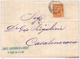 1885  LETTERA CON ANNULLO CREMONA - Marcofilía
