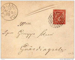 1889  LETTERA CON ANNULLO NUMERALE CASALANGUIDA CHIETI - Storia Postale